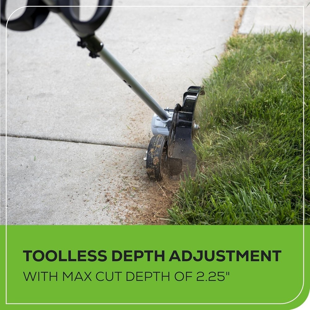 Lightweight 40V Brushless Edger - 8" Cutting Width, 60-Minute Runtime Included