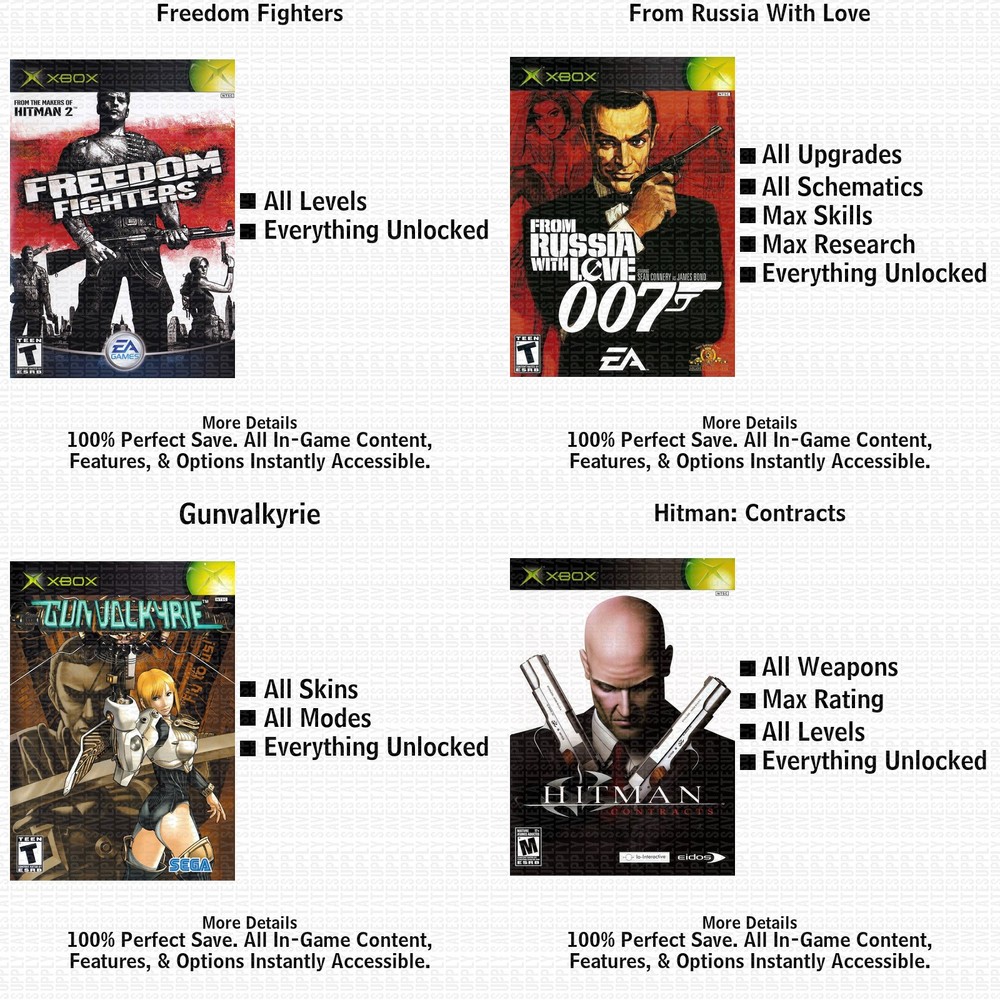 Dead to Rights XBOX USB Save 100% Unlocked