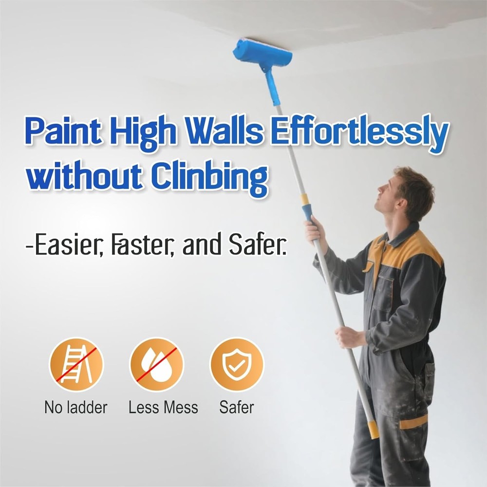 10 Inch Ceiling Paint Roller with Shield Roller and Shield with Adjustable