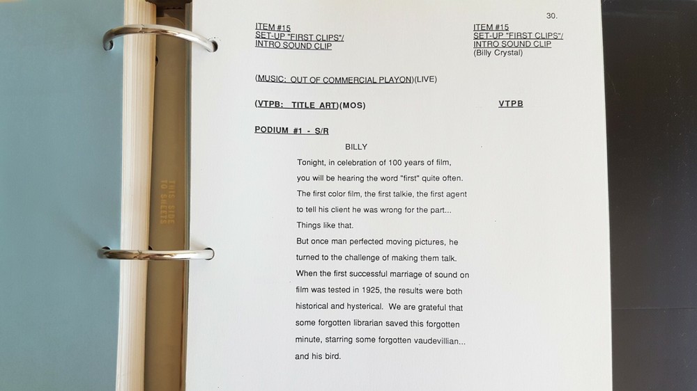 63rd. Academy Awards Final Draft Original TV Script and Program.