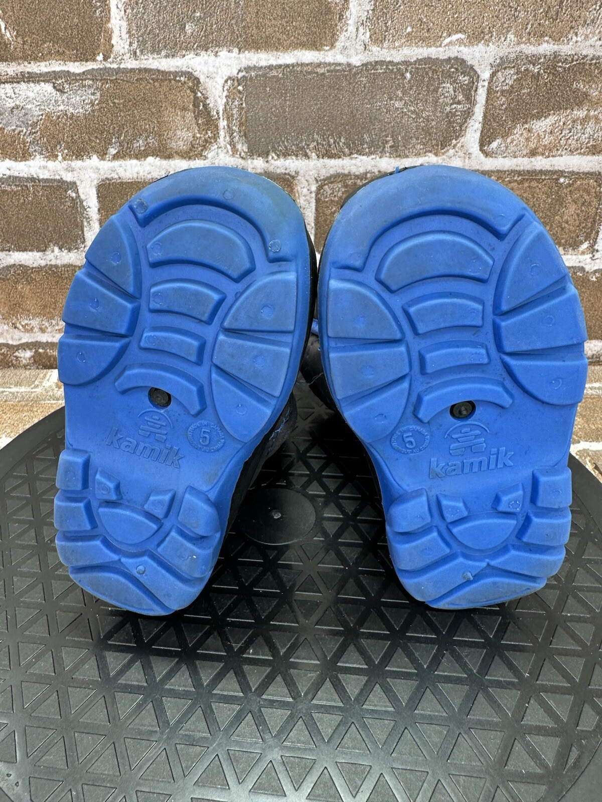 Kamik Snowbug Winter Fur Lined Snow Boots Blue Gray Boys Toddler Size 5