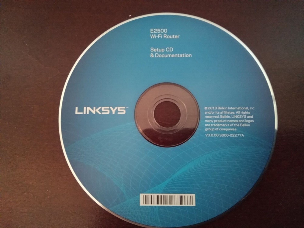 LINKSYS E2500 WI-FI ROUTER SET-UP CD AND DOCUMENTATION (CD ONLY)