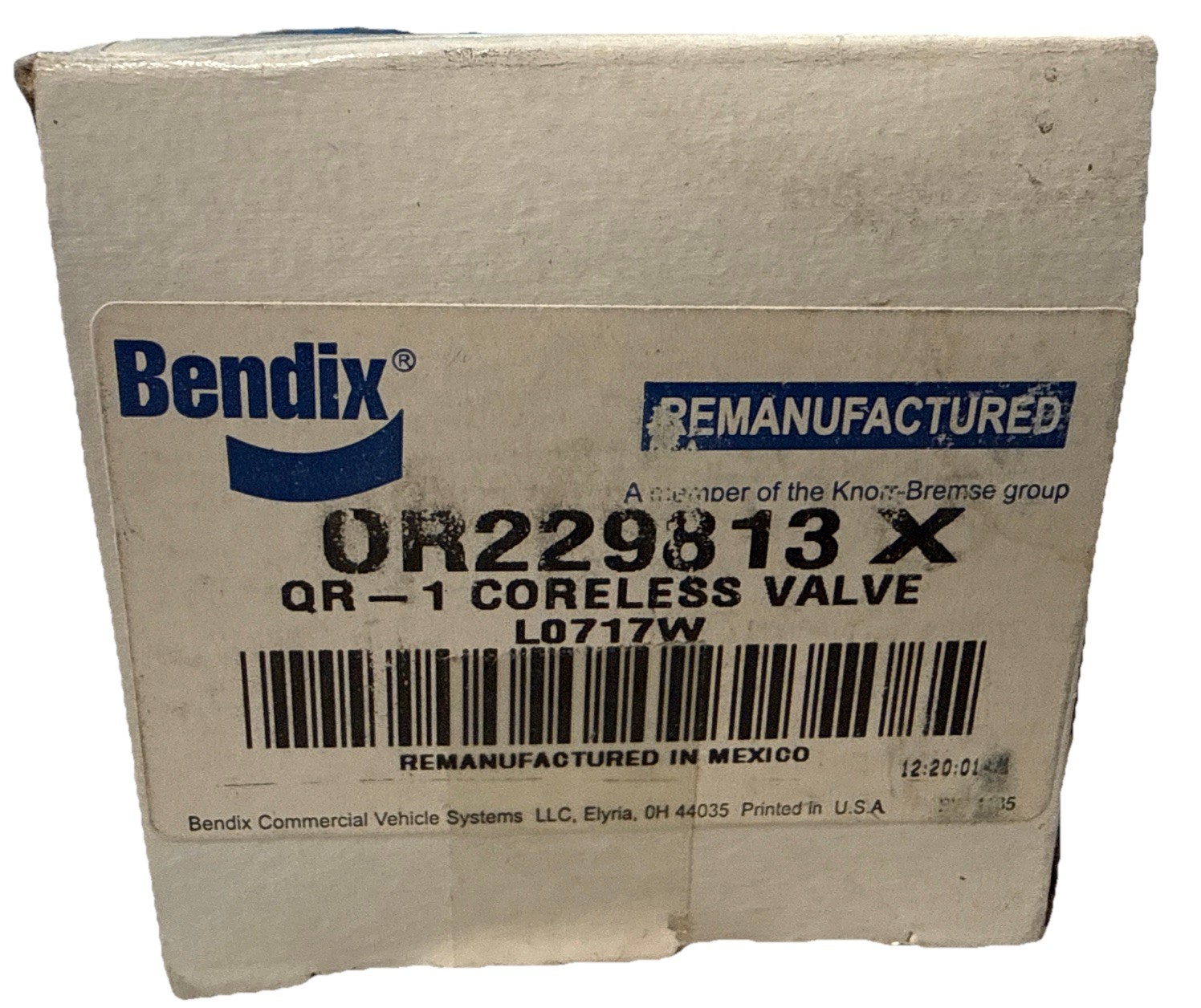 Bendix OR229813X 229813X Quick Coreless Valve Type QR-1 Genuine OEM Reman