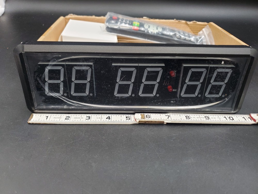6-Digit Gym Timer Clock 2.3" Interval Timer with Buzzer Remote Control for Game