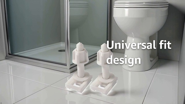 2 Pcs White Universal Plastic Toilet Seat Hinge Bolts, Screws Standard,