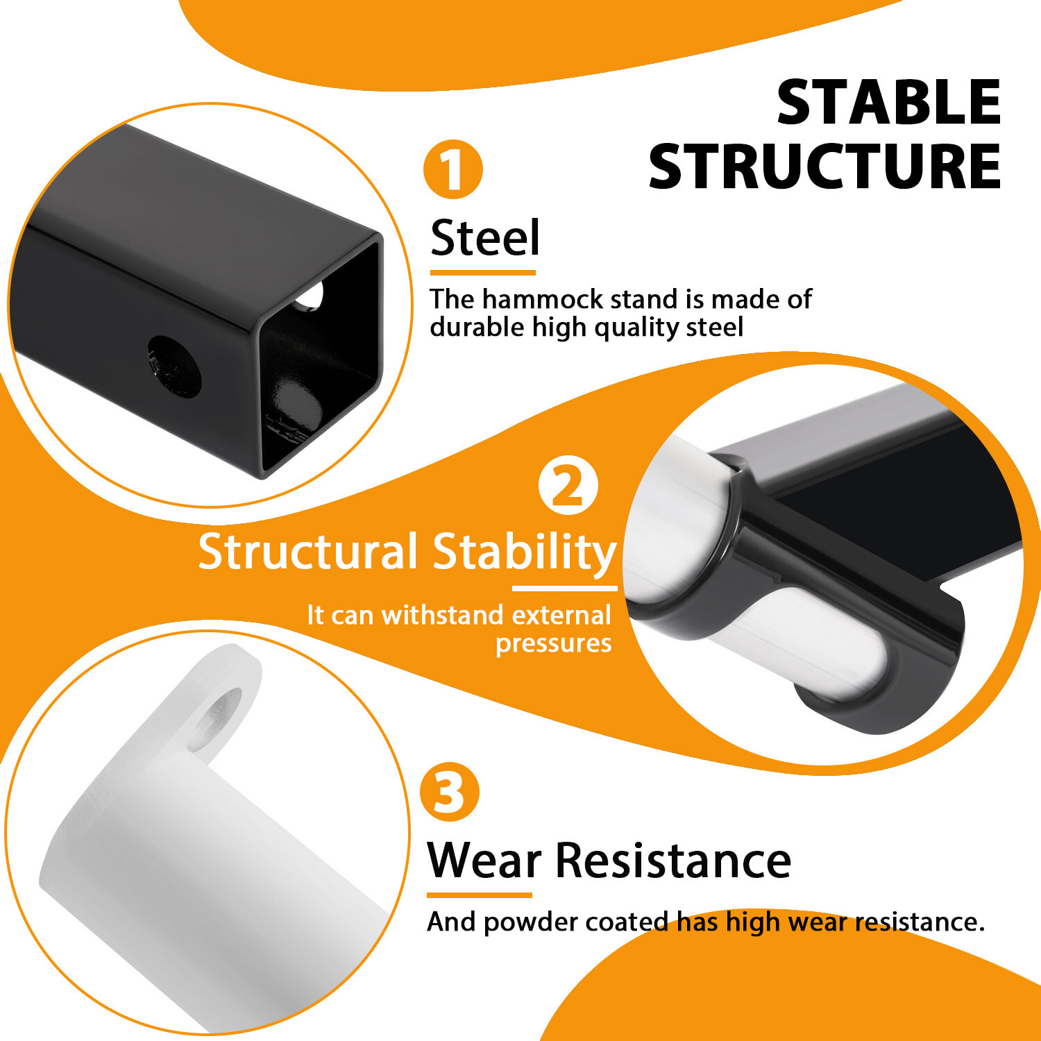 Hitch Mount Hammock Stand For All 2" Receiver Class III & IV Trailer Hitch Stand