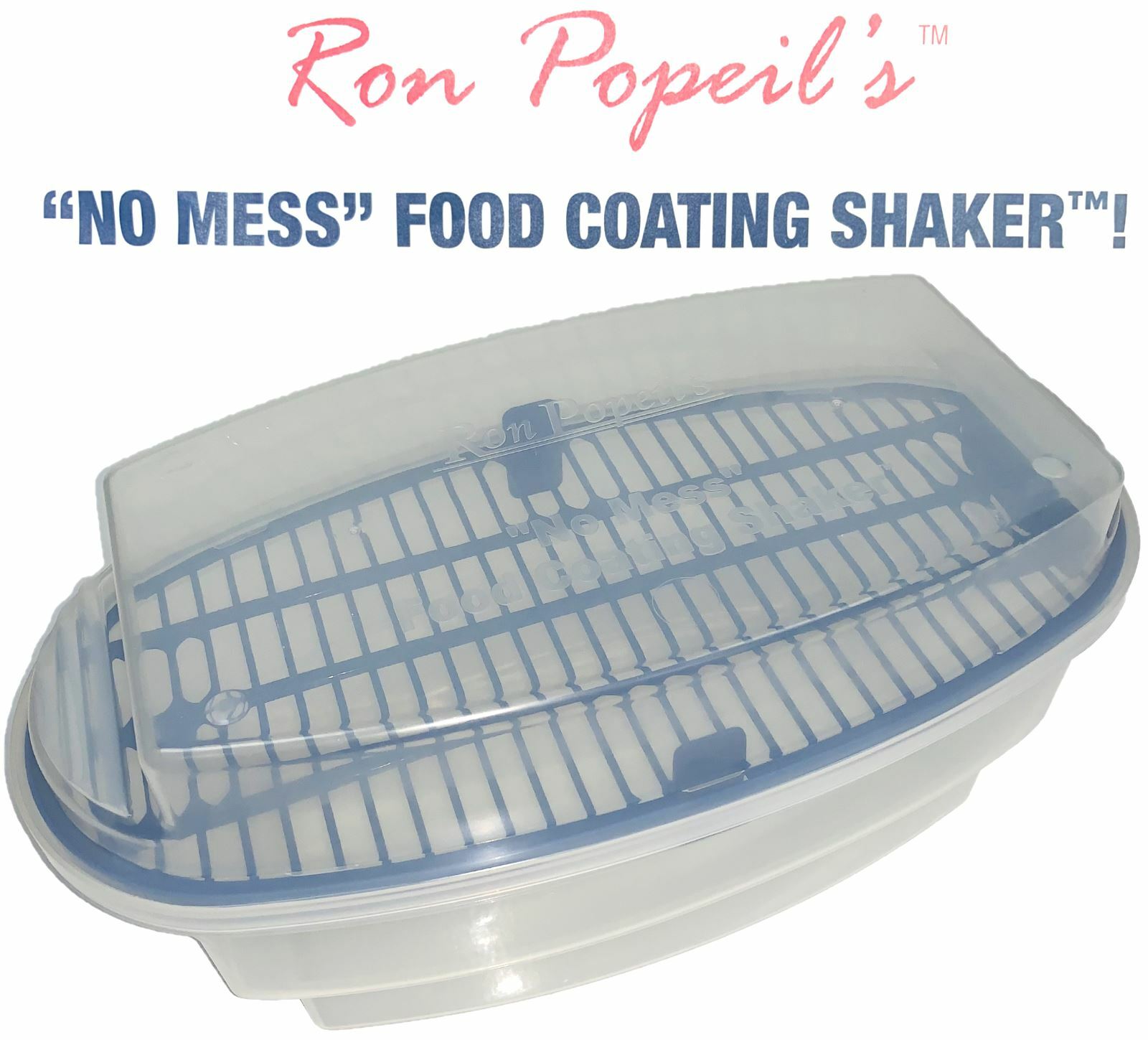 Ron Popeil's No Mess Food Coating Shaker All In One Kitchen Breader Batter Bowls