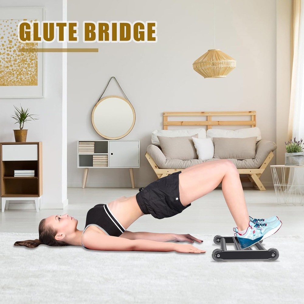 Glute Ham Glider Multi-Functional Hamstring Roller W/ Smooth Wheels V-Bar