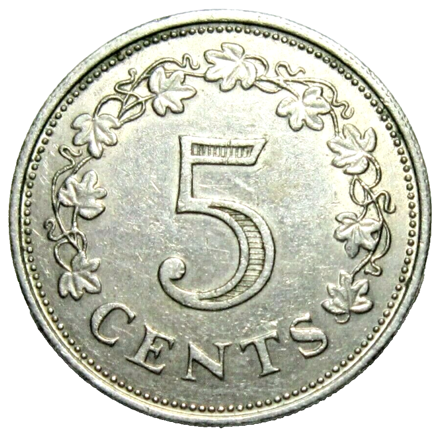 MALTA. 5 CENTS, 1972.