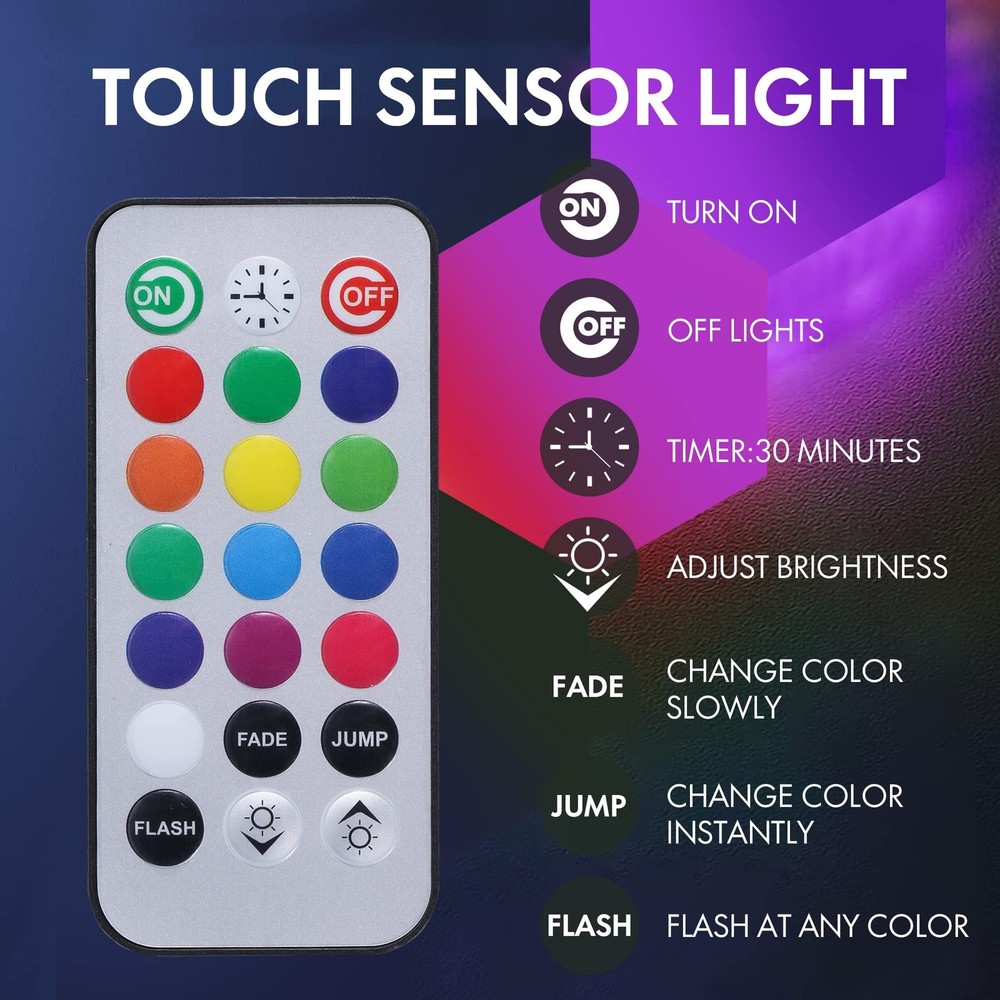 YXQUA Hexagonal Wall Light Modular Touch Sensitive Lights Creative Geometry A...