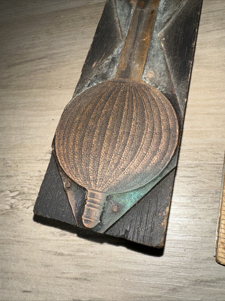 Printing Block “ Unknown Image, Early Lightbulb? “ Beautiful Details!!￼