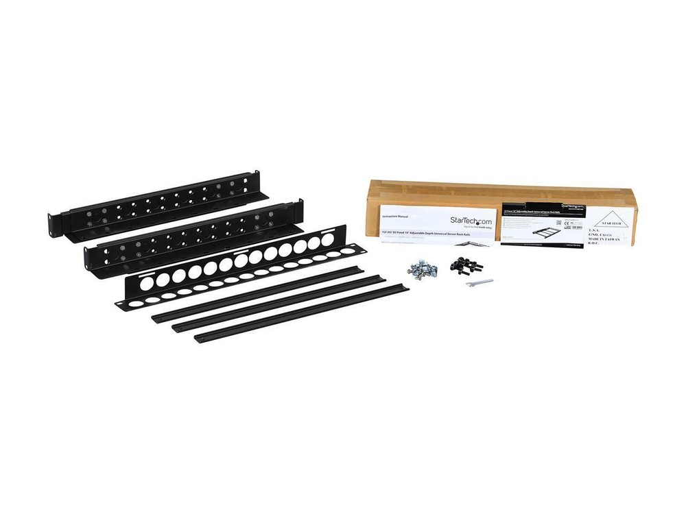StarTech.com UNIRAILS1U 1U Fixed 19" Adjustable Depth Universal Server Rack Rail