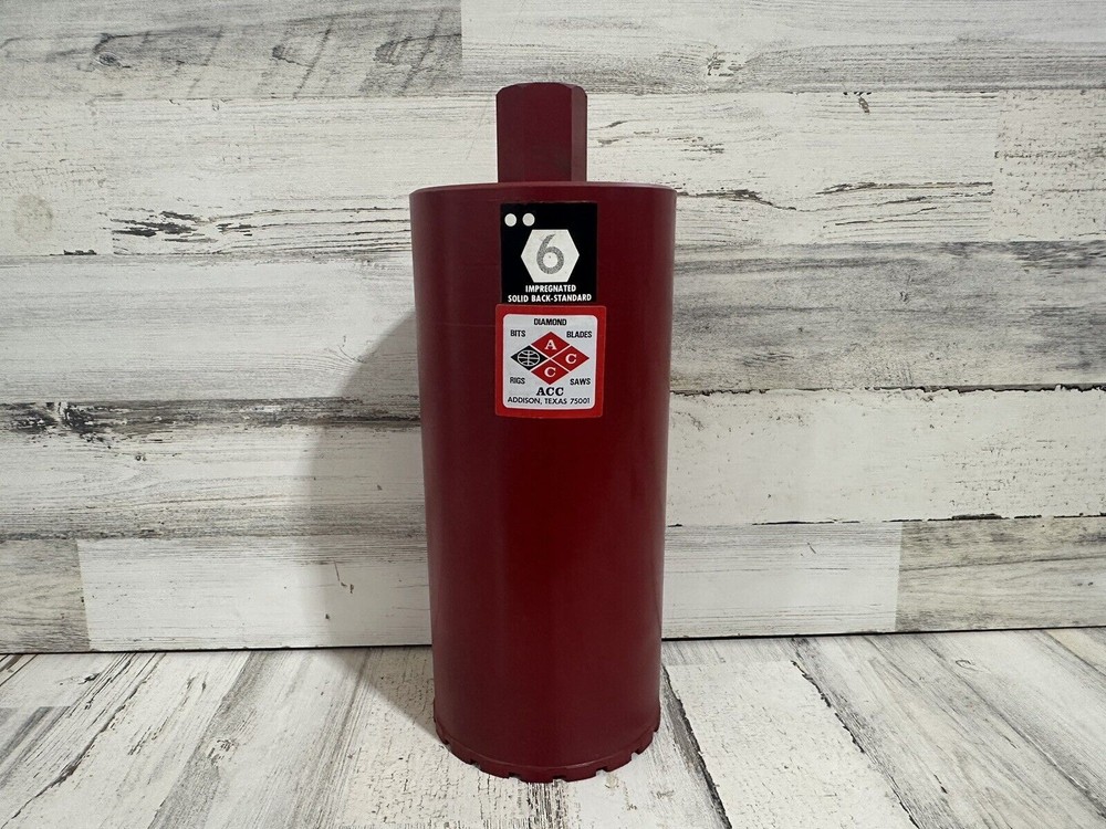 ACC 6Inch Diamond Core Drill Bit Impregnated Solid Back Standard  6x16