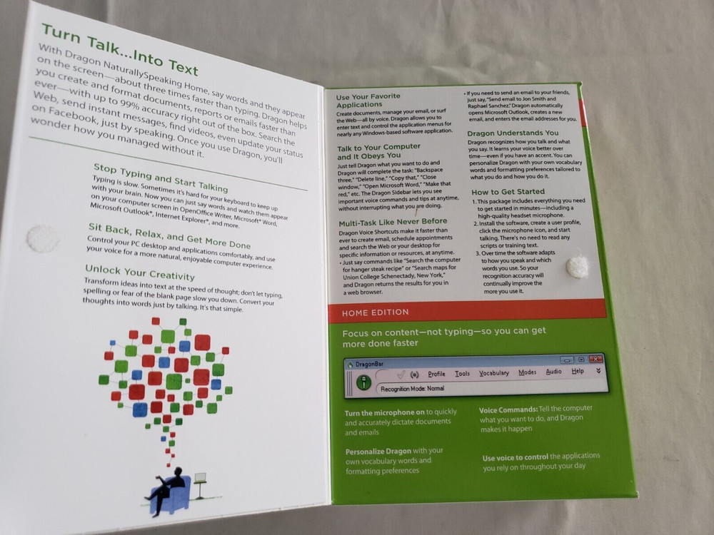Dragon Naturally Speaking Home Version 11 Speech Recognition Software Microphone