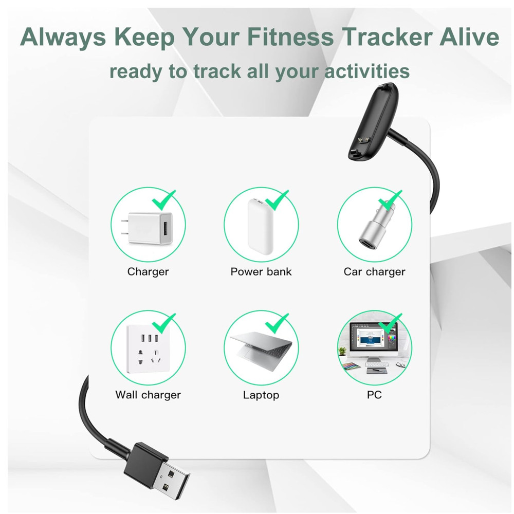 Charger Cable Replacement for Fitbit Inspire 3 (2 Pack/3.3Ft)