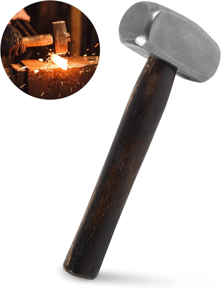 Blacksmith 3LB Handmade Forge Hammer for Farrier, Knife Maker, Blacksmith Forgin