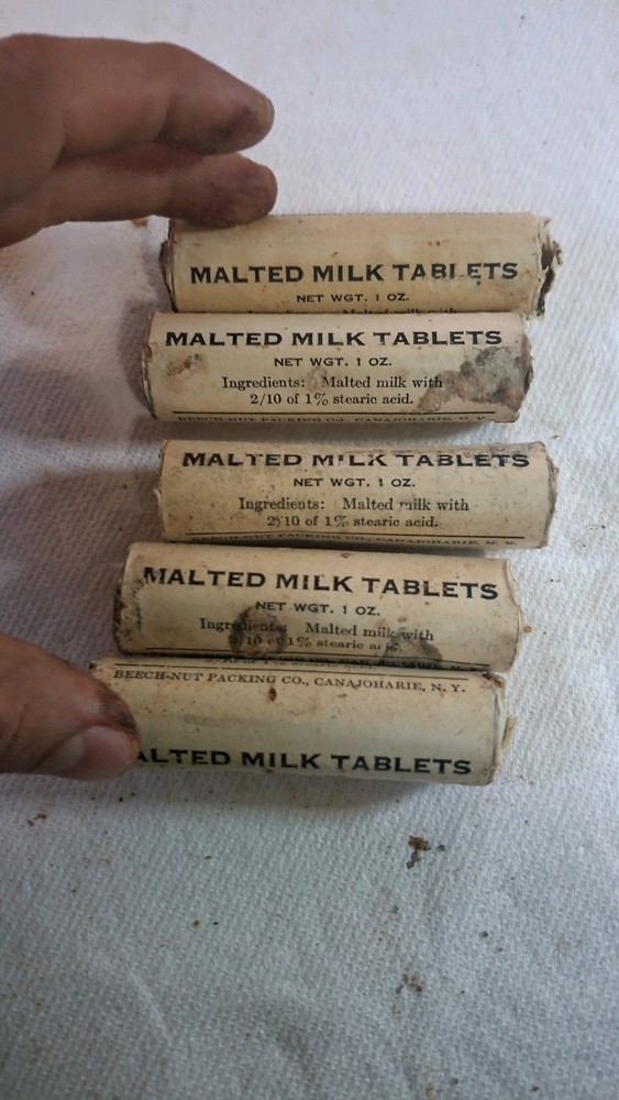 1943 Malted Milk Tablet  VINTAGE MILITARY MARINE RATION