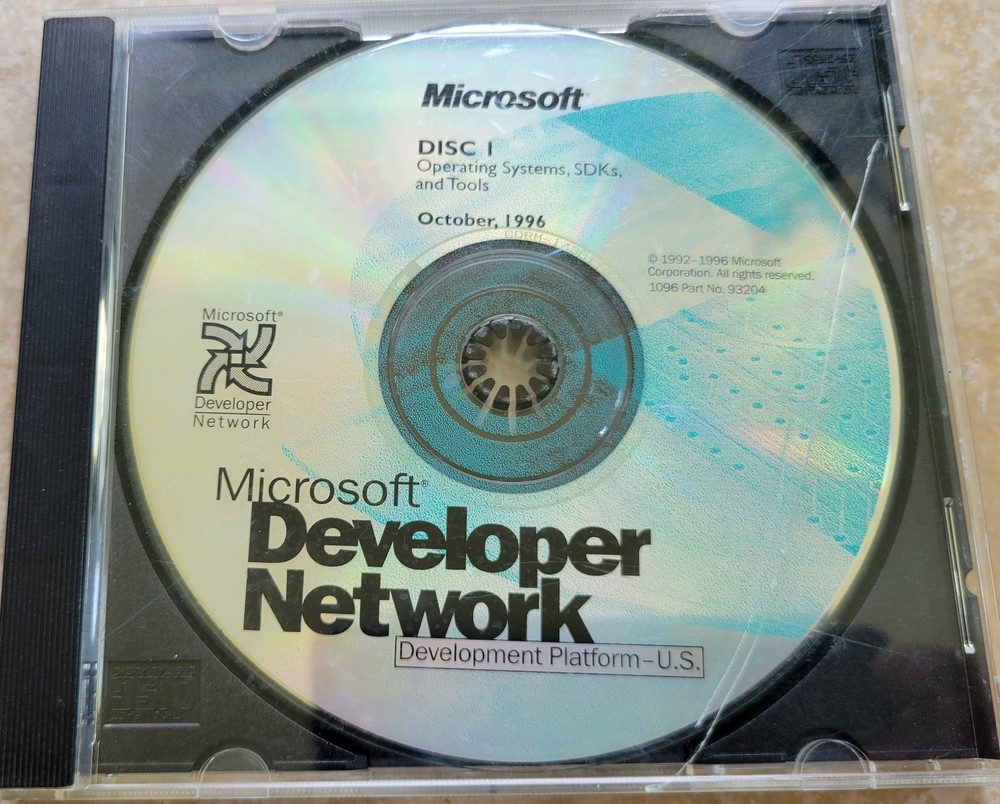 Vintage CD - Microsoft Developer Network: Multi-Windows OS, SDKs, and Tools