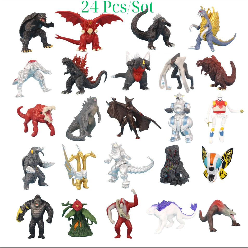 24pc Godzilla King Kong Action Figure Set - 17cm Model Toy Collection