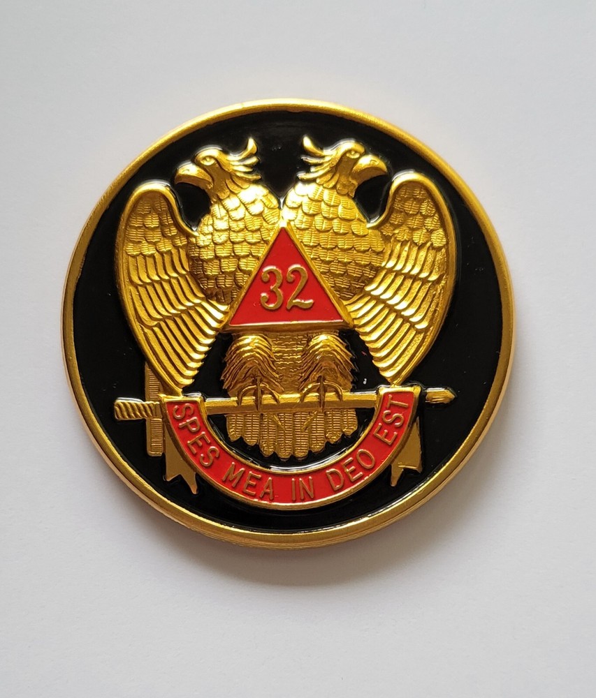 32ND DEGREE SCOTTISH RITE  Auto Emblem  decal Round Plastic
