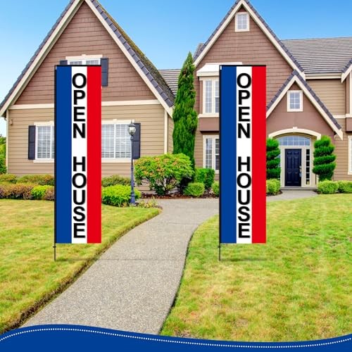 2 Pcs Feather Flag Pole Kit 8.9ft Custom Rectangle Feather Flags Pole with