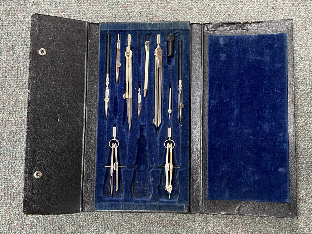 Vintage ARCHITECT DRAFTING TOOL SET Instruments ORIGINAL CASE L@@K GREAT