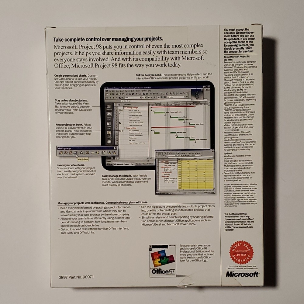 Microsoft Project 98 Full Version Sample For PC Maybe New