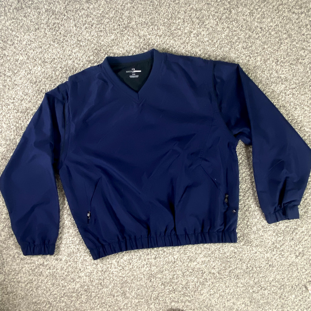Grand Slam Jacket Mens Medium Blue Zip-Off Arms V-Neck Pockets Lining Pullover