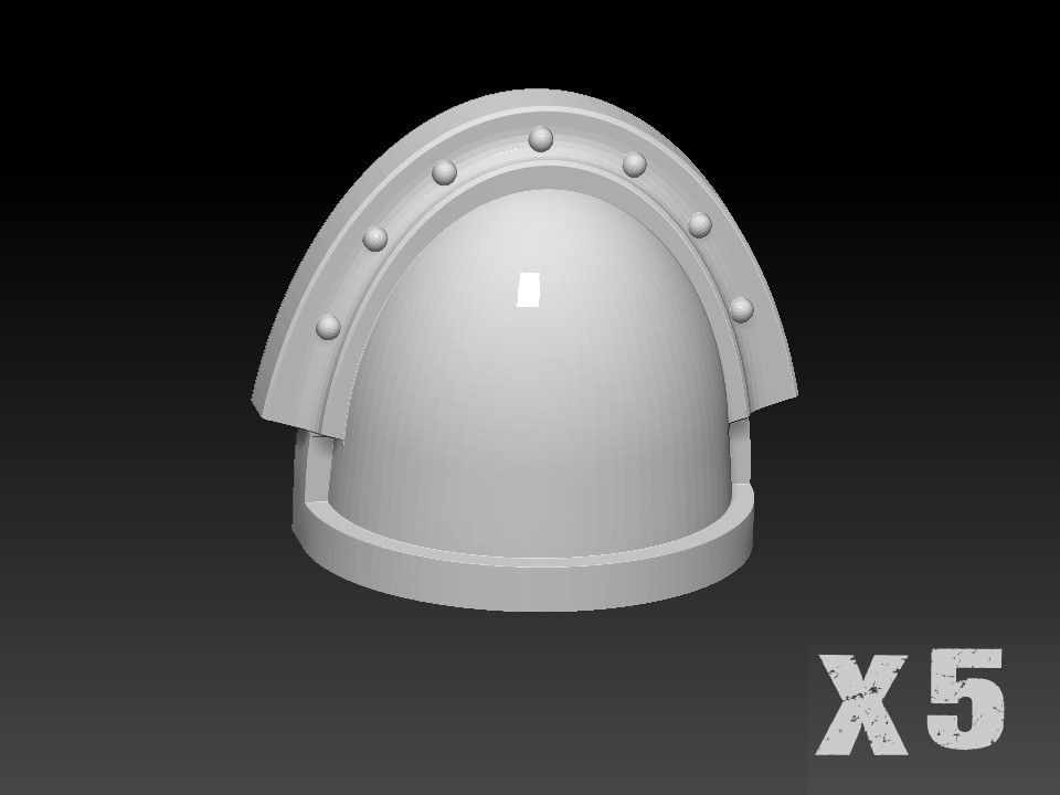 Shoulder Pads Basic Veteran Studs  (x5) - compatible w 40k space marine