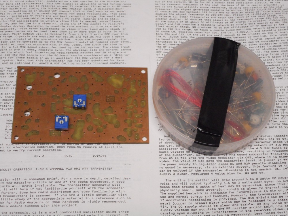 North Country Radio 900Mhz ATV exciter kit