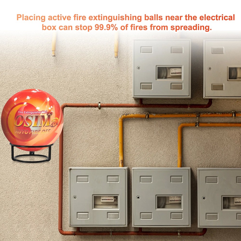 4 PACK Portable Automatic Fire Ball Extinguisher with Bracket and Hook Mount US