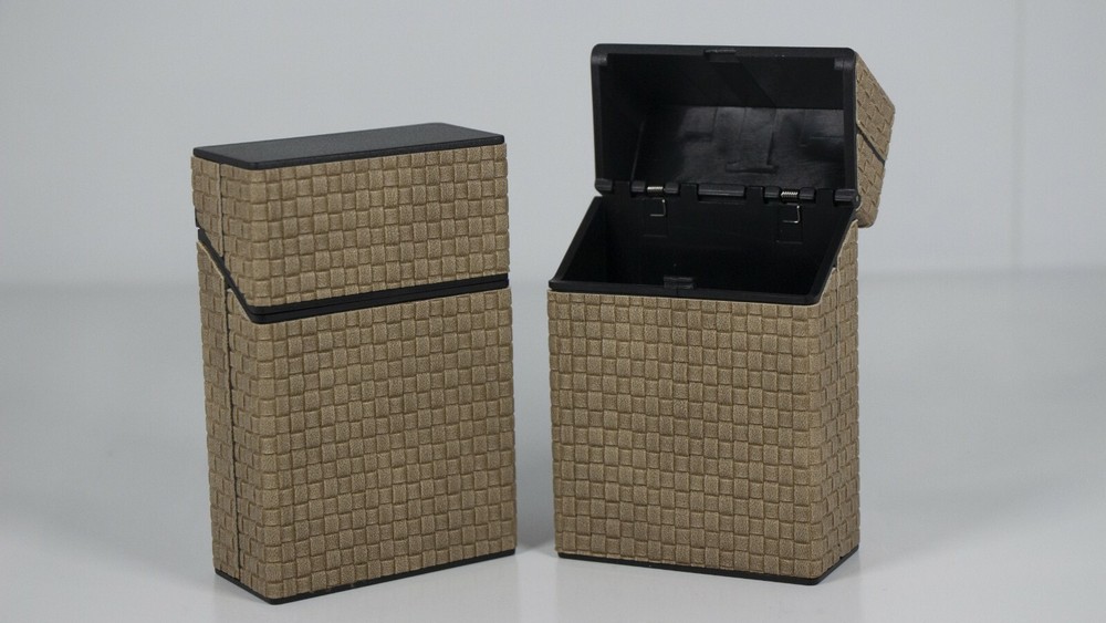 12 Assorted PU Leather Wrapped Push Open Cigarette Case Pack Holders for 100mm