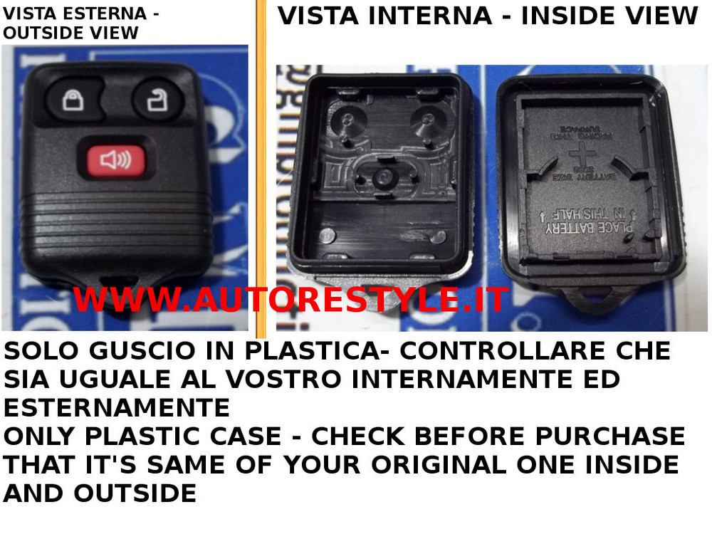 Only Cover Case For Remote Control Ford 3 Buttons Plastic 3