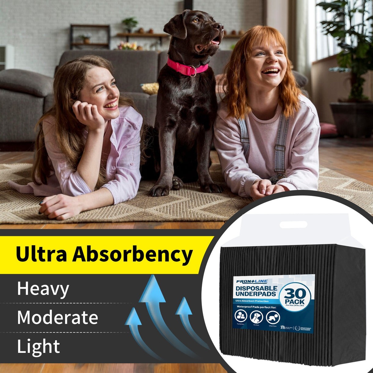 30 Pack XL Charcoal Odor-Control Dog Pee Pads 28"x34", Disposable Puppy Training