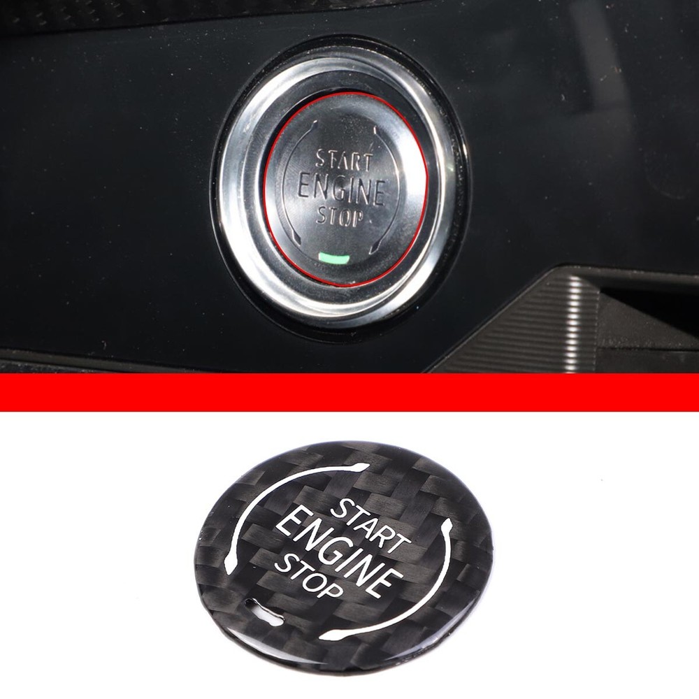 Carbon / Red Engine Start Stop Button Auto Accessories For Corvette C8 2020-2022