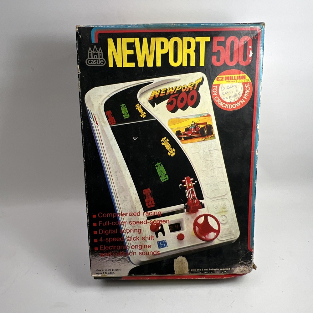 Newport 500 Computerized Grand Prix Racing Game W/box Untested