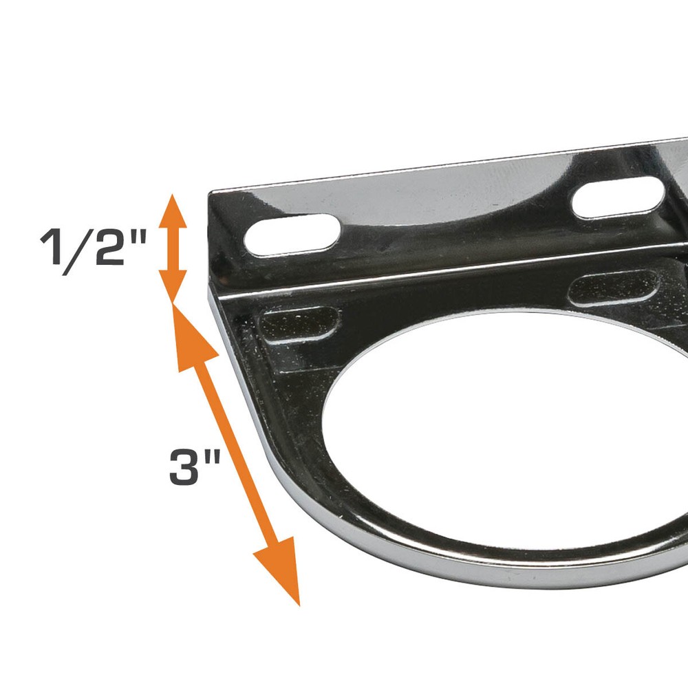 GlowShift Universal Chrome Single Gauge Under Dash Mounting Bracket Pod 52mm