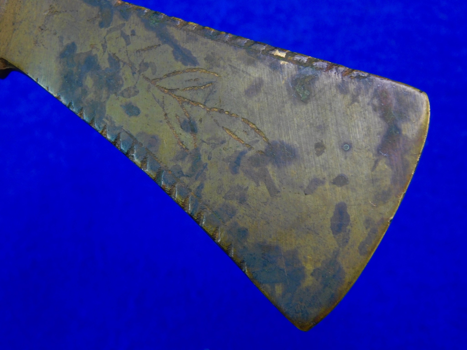 Antique Native American Indian Colonial Brass Head Trade Pipe Tomahawk Axe