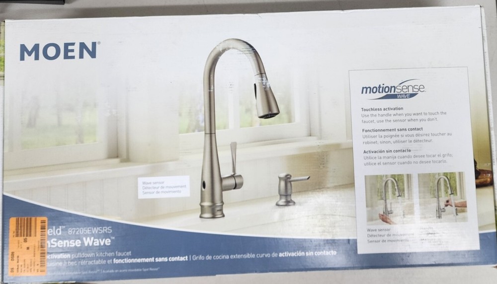 Moen Birchfield Touchless SingleHandle Sprayer Kitchen Faucet-Stainless