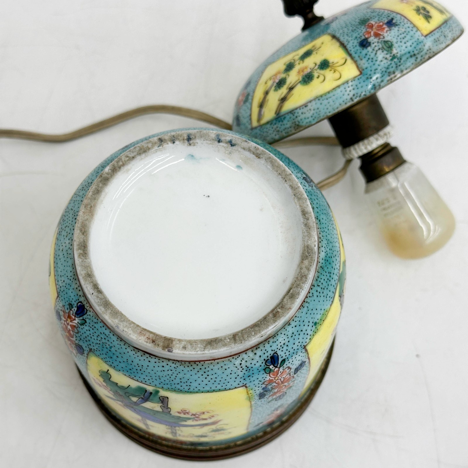 Chinese Enameled Porcelain Mounted Lamp Jar early 20th century