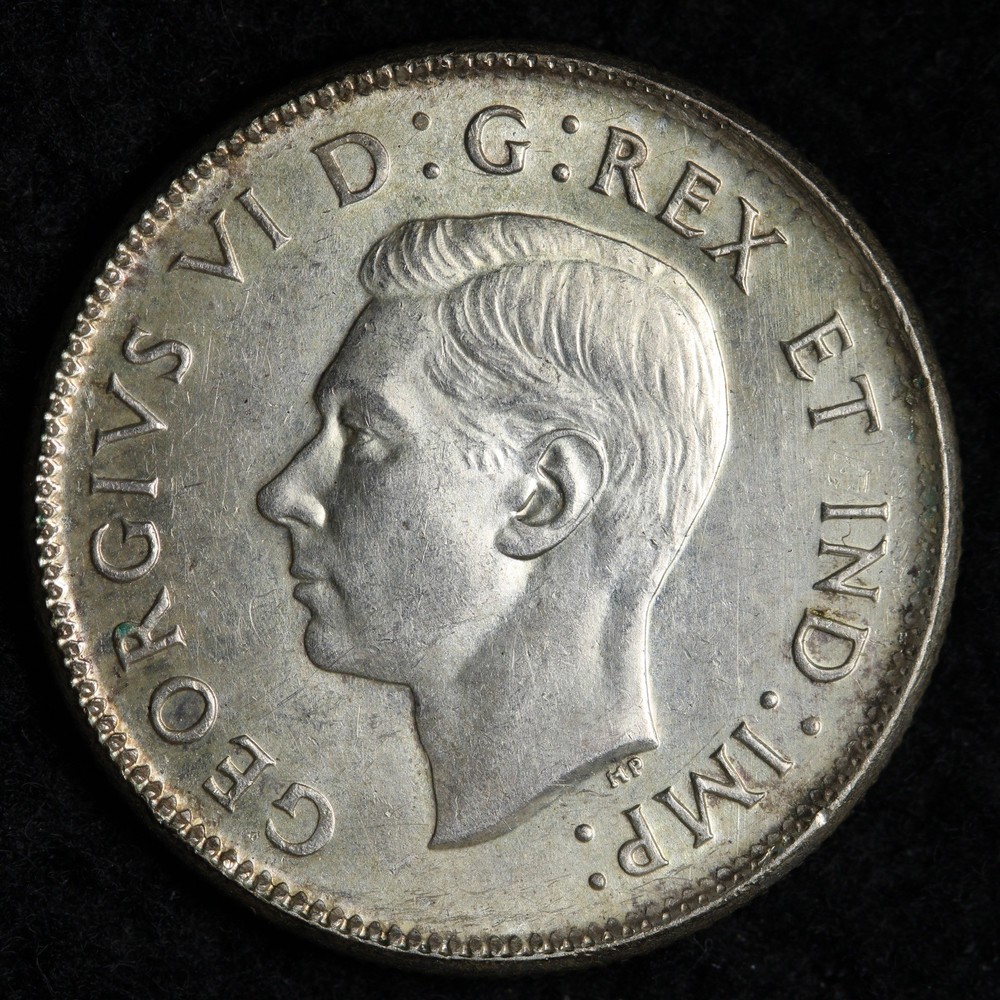 1945 Canada SILVER Twenty Five Cent Piece E381 QKCU