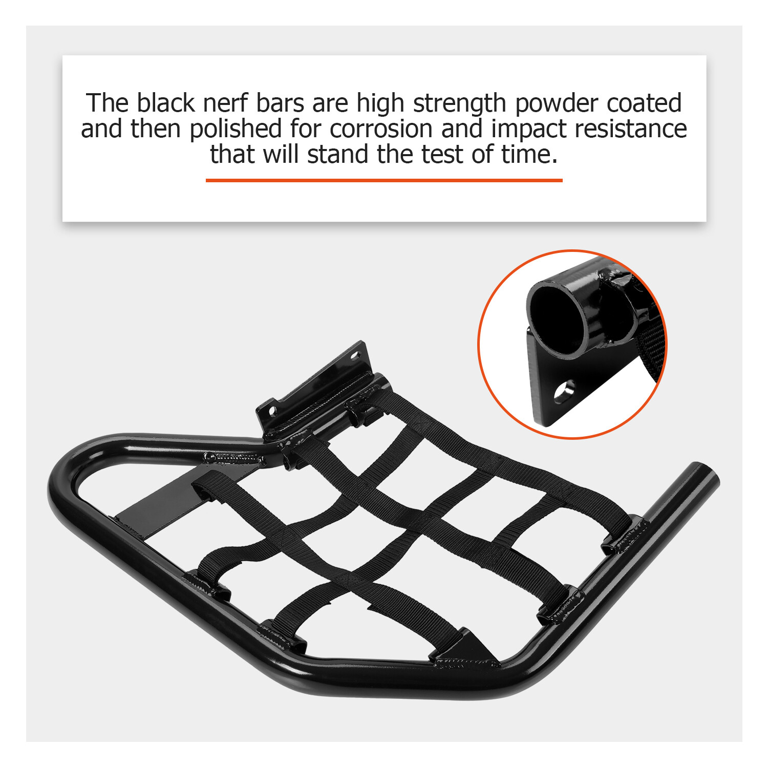 Nerf Bars For Yamaha Raptor 700 YFM 700 YFM700R Black W/ Black Net All Years