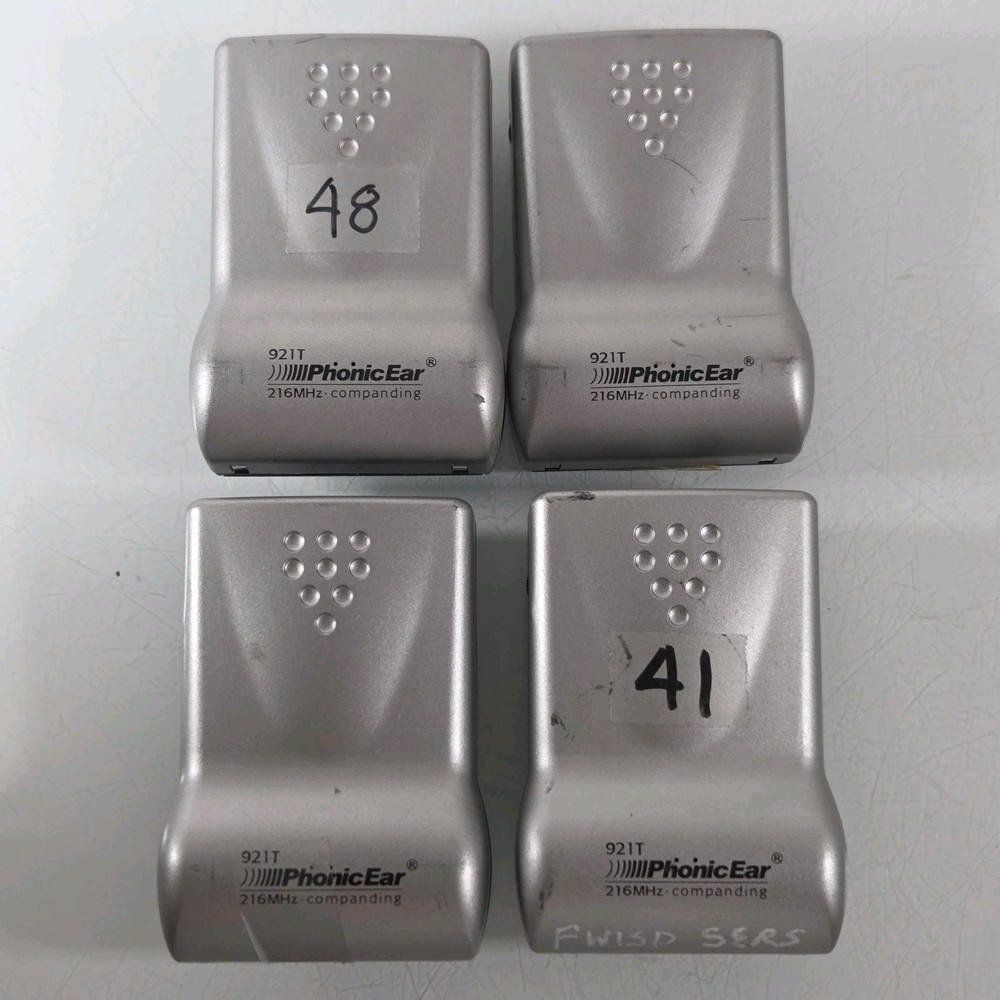 4 Bodyworn Transmitter 921T Radium 216MHz Phonic Ear UNTESTED - 1 DOESNT TURN ON