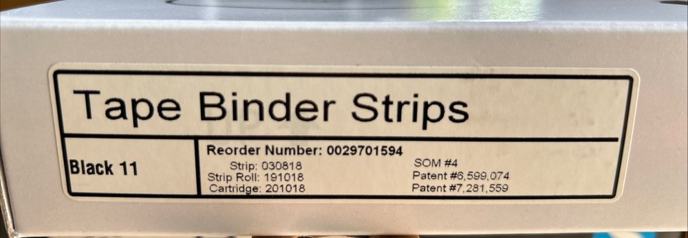 Tape Binder Strips 5x100 NEW