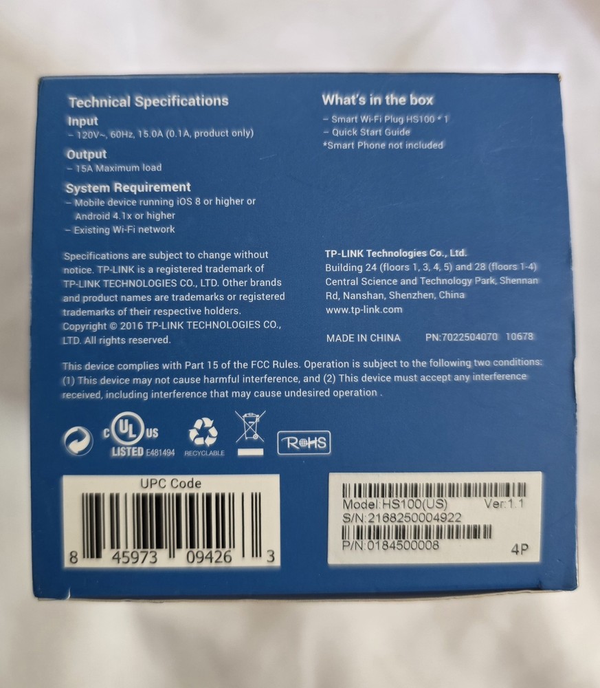 TP-Link HS100 Wi-Fi Smart Plug Kit - Twin Pack