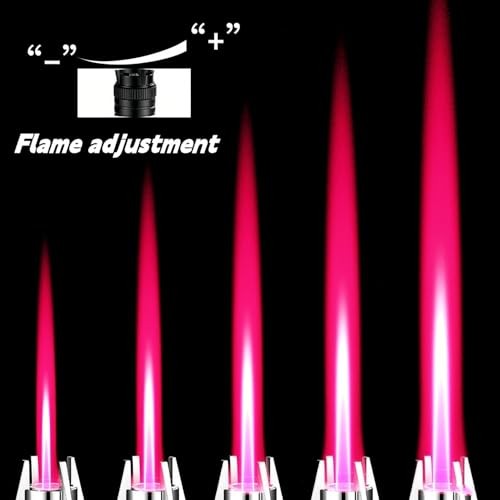 Torch Lighter, Refillable Butane Windproof Jet Lighter with Safety Lock Silvery