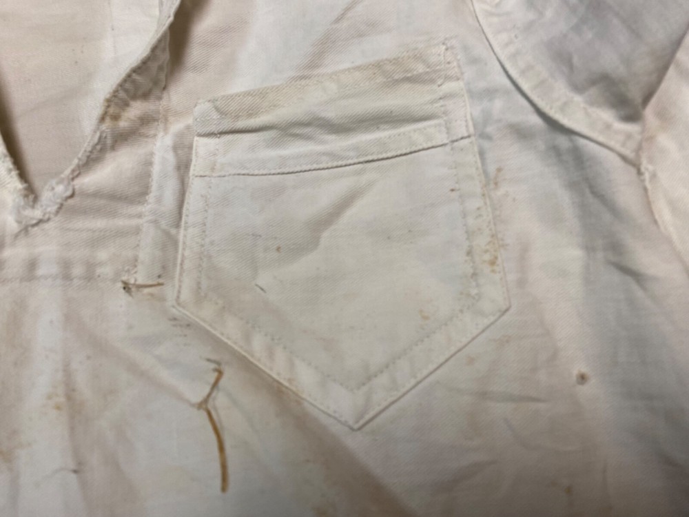 ORIGINAL WWII US NAVY EM "WHITES" JUMPER SHIRT-XSMALL