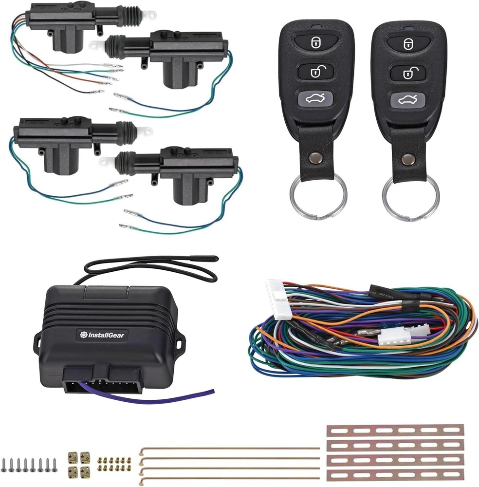 Keyless Entry System with 2 Remotes & 4 Door Actuators - Universal Compatibility