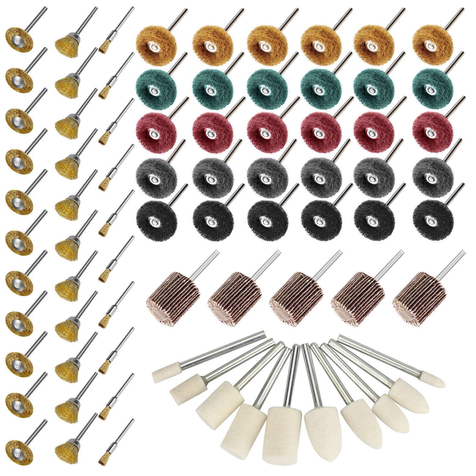 75PCS Buffing Wheels Wire Brush Polishing Kit for Dremel Rotary Tool Die Grinder