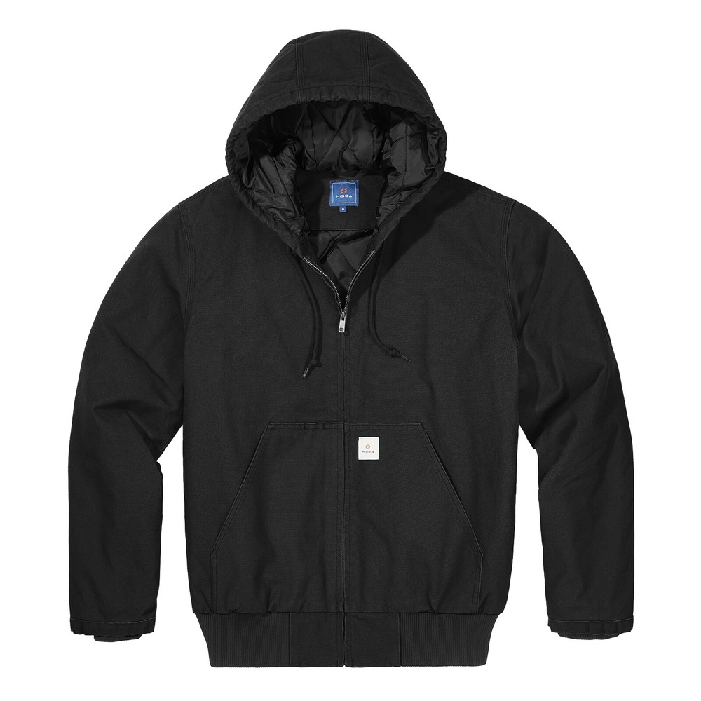 HISEA Men Full Zip Hooded Jacket Quilted Lining Active Jacket Work Coat Pockets
